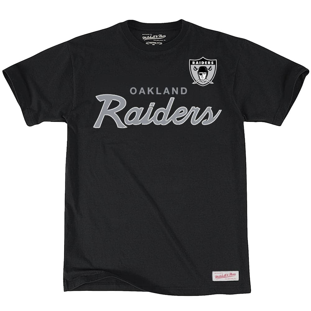 Mitchell And Ness T-Shirts Oakland Raiders Mitchell & Ness NFL Special Script T-Shirt - Black