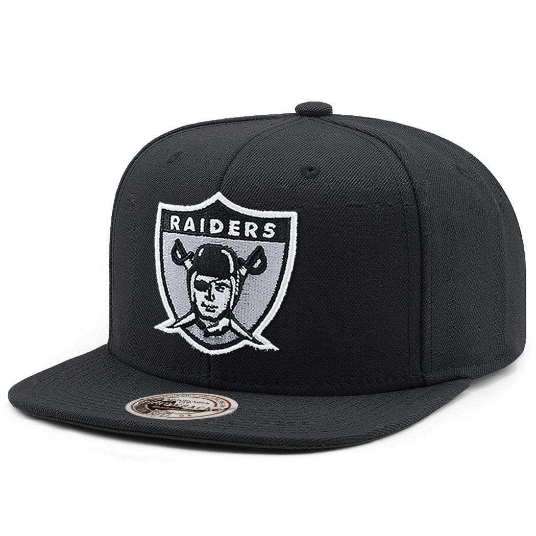 Mitchell And Ness Caps Oakland Raiders Mitchell & Ness NFL Throwback High Crown Snapback Hat - Black