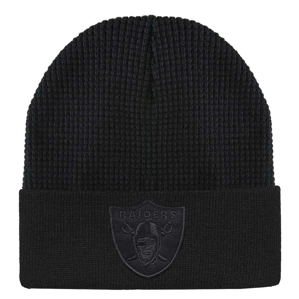 Mitchell And Ness Beanies Oakland Raiders Mitchell & Ness NFL Waffle Cuff Knit Beanie - Black