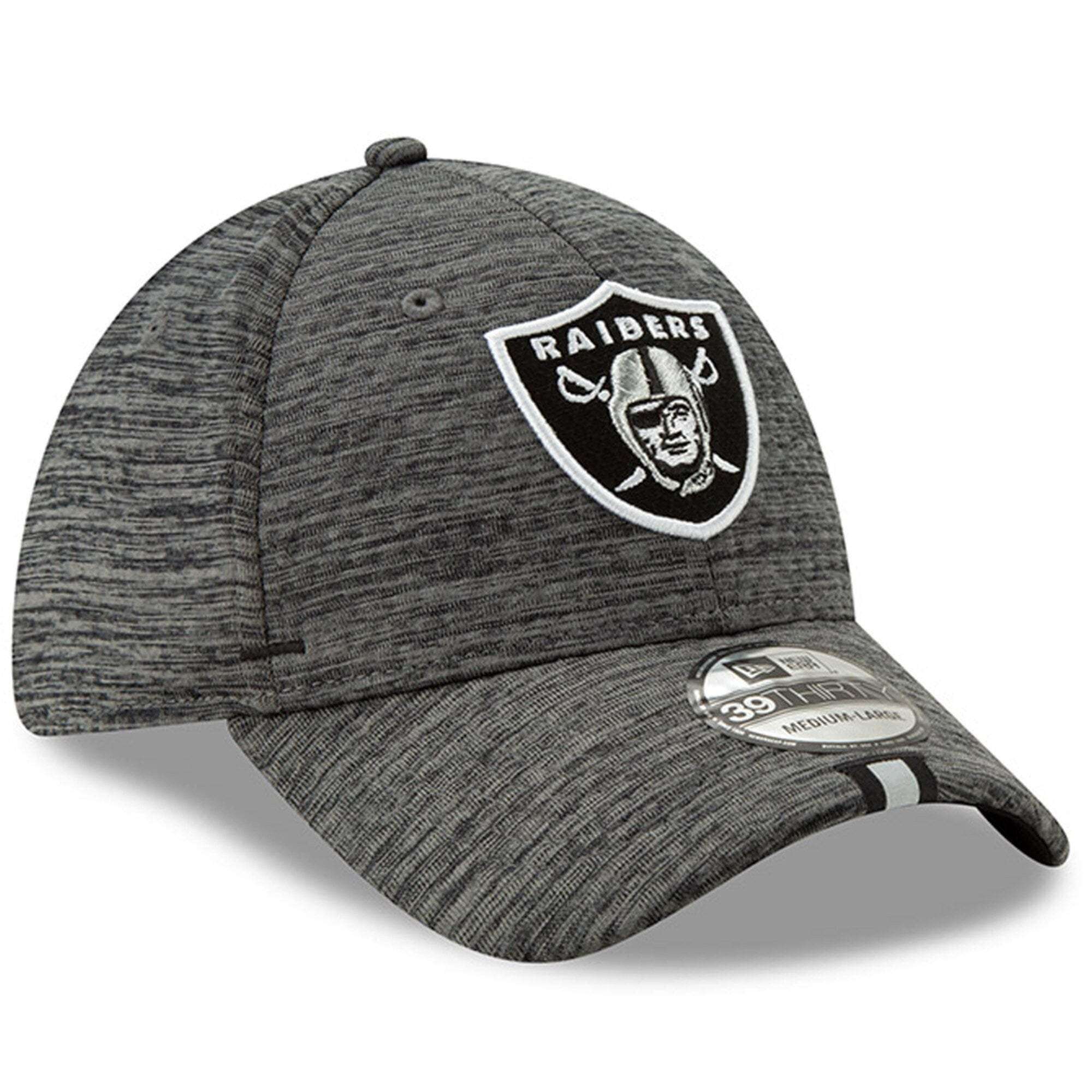 New Era Caps Oakland Raiders New Era 2019 NFL Training Camp 39THIRTY Stretch-Fit Hat - Graphite