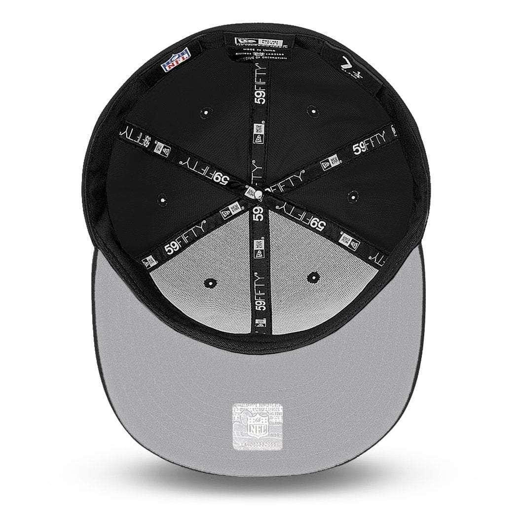 New Era Caps Oakland Raiders New Era NFL Black & White Script 59FIFTY Fitted Hat