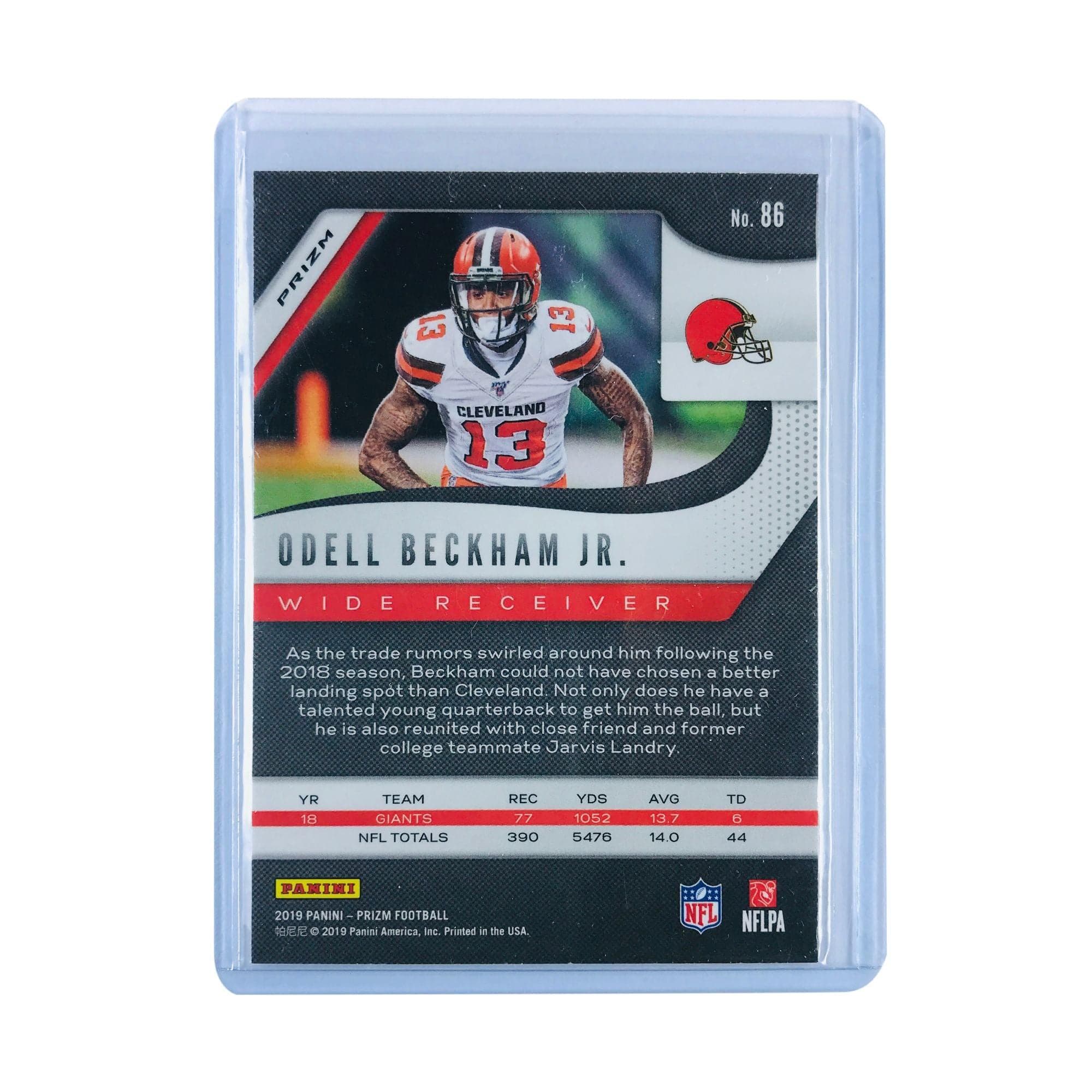 Panini Cards Odell Beckham Jr Cleveland Browns 2019 Panini Prizm NFL Silver 86 Card