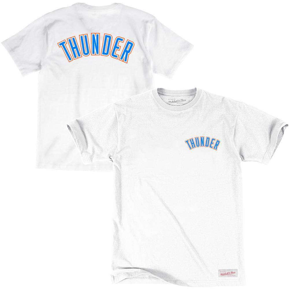 Mitchell And Ness T-Shirts Oklahoma City Thunder Mitchell & Ness NBA Pocket Wordmark T-Shirt - White