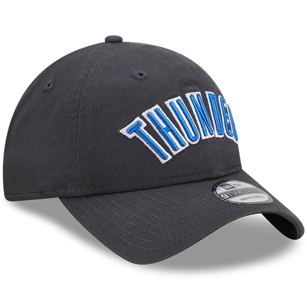 New Era Caps Oklahoma City Thunder New Era NBA 22-23 City Edition 9TWENTY Strapback Hat - Charcoal