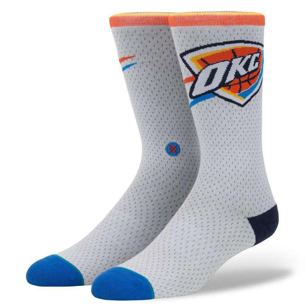 Stance Socks Large (9-12 US) Oklahoma City Thunder Stance NBA Jersey Crew Socks - White