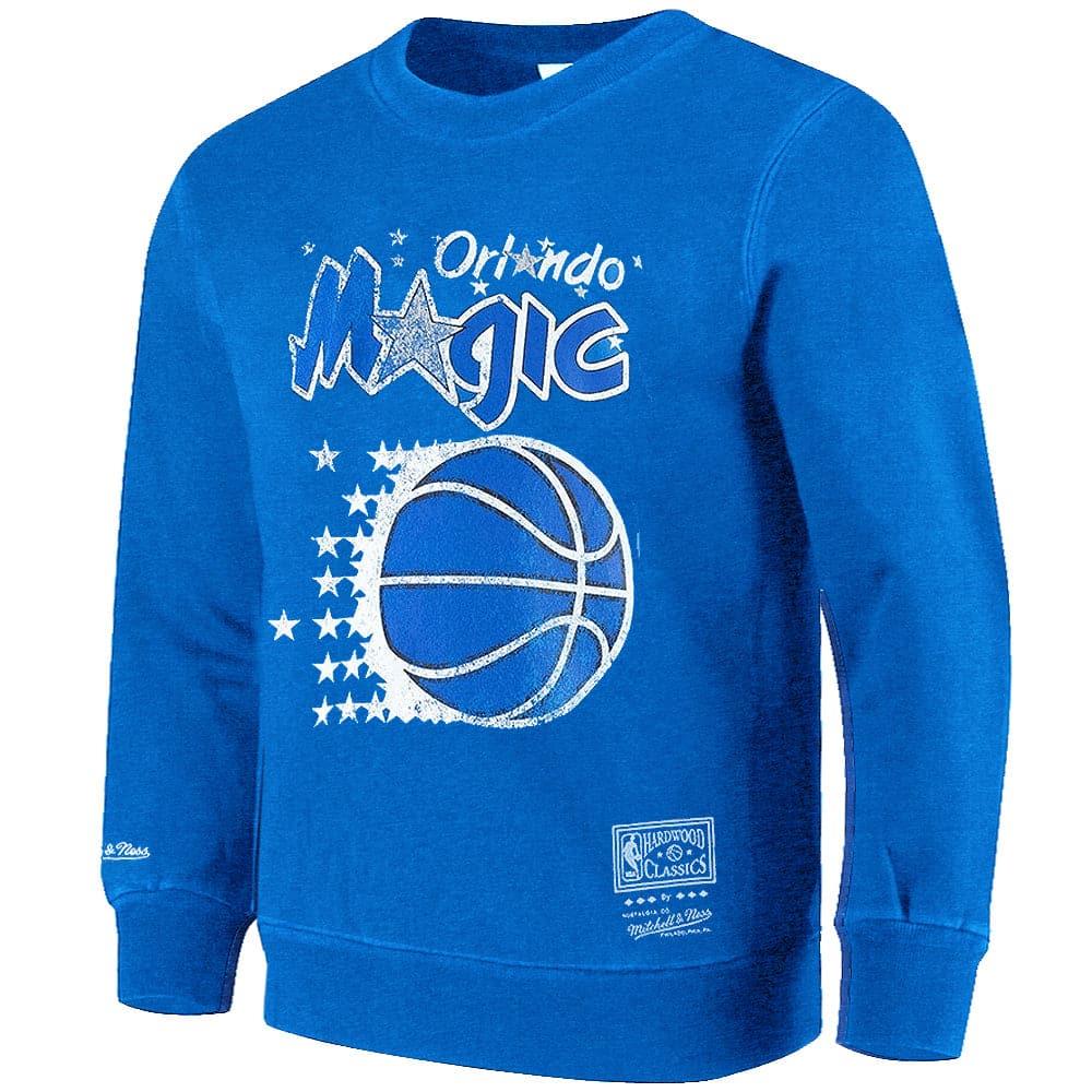 Mitchell And Ness Jumpers Orlando Magic Mitchell & Ness NBA Big Logo Vintage Crew Jumper - Faded Blue