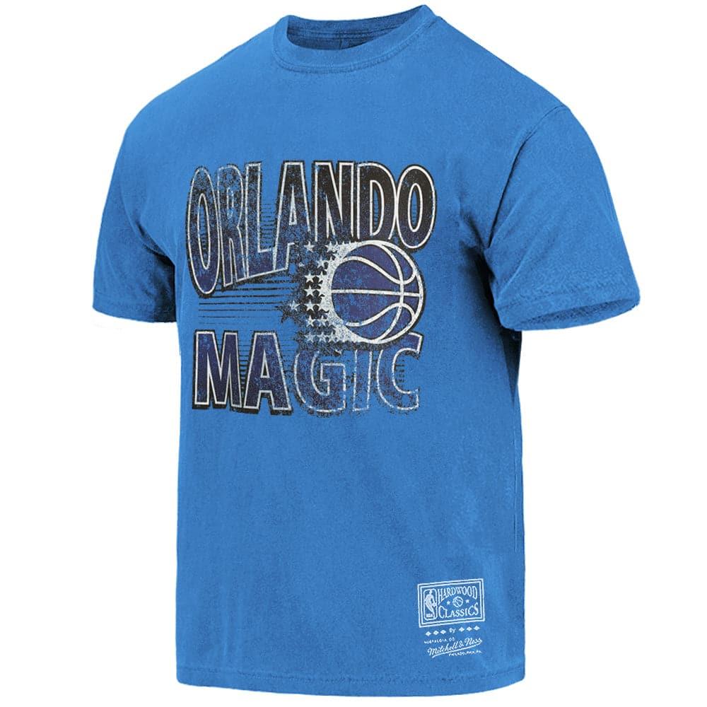 Mitchell And Ness T-Shirts Orlando Magic Mitchell & Ness NBA Incline Stack Vintage T-Shirt - Faded Royal