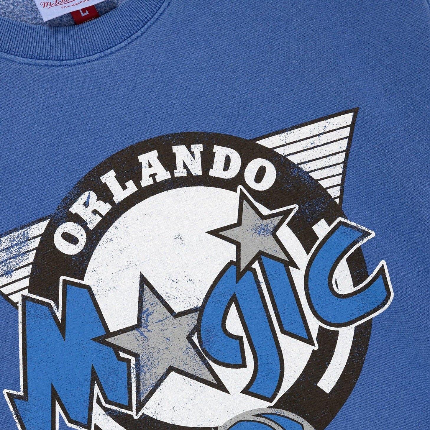 Mitchell And Ness Jumpers Orlando Magic Mitchell & Ness NBA On Point Vintage Crew Jumper - Faded Blue