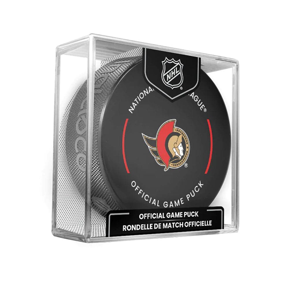 Inglasco Pucks Ottawa Senators Inglasco NHL Official Team Hockey Puck In Cube