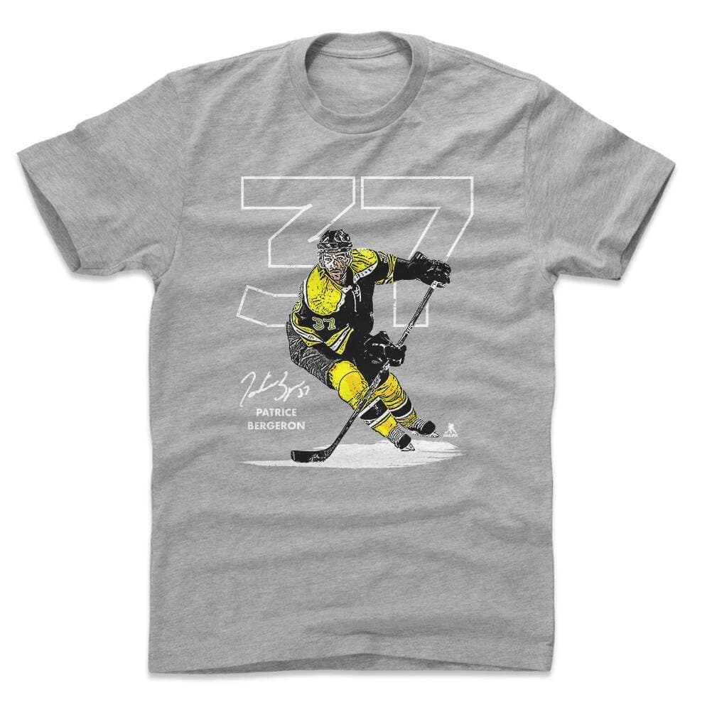500 Level T-Shirts Patrice Bergeron Boston Bruins 500 Level NHL Outline T-Shirt - Gray