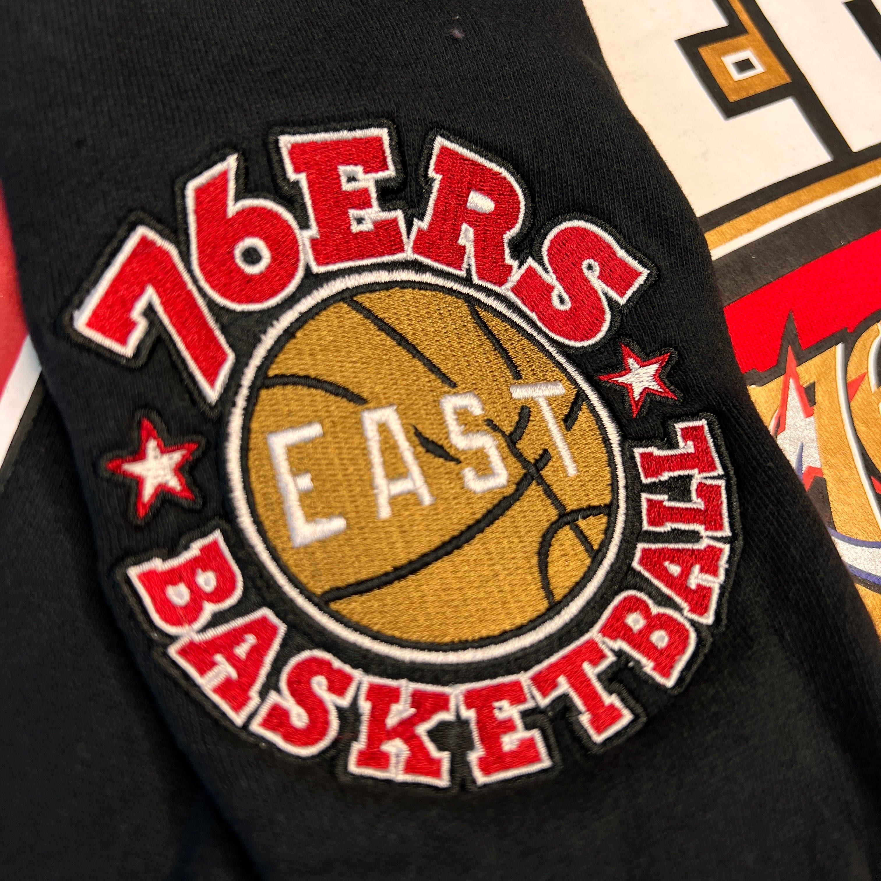 Mitchell And Ness Jumpers Philadelphia 76ers Mitchell & Ness NBA All Over 2.0 Crew Jumper - Red