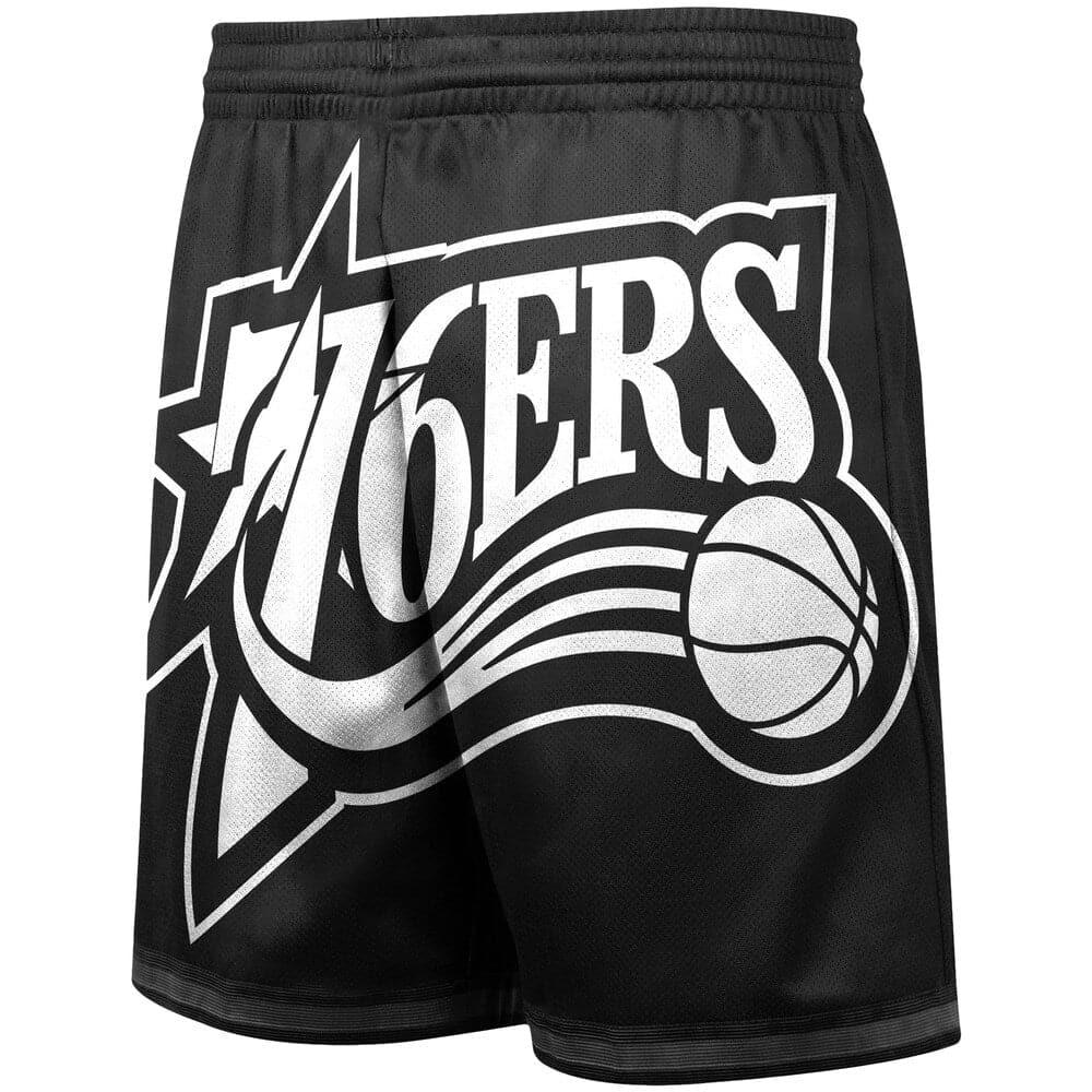 Mitchell And Ness Shorts Philadelphia 76ers Mitchell & Ness NBA Big Face 3.0 Swingman Shorts - Black