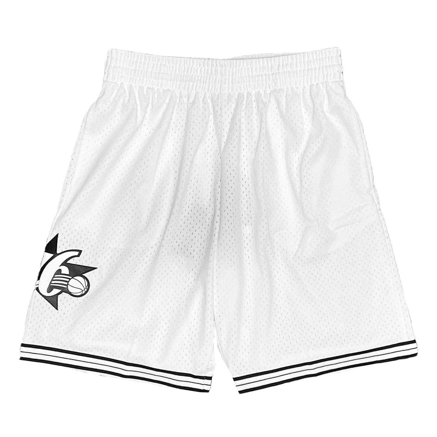 Mitchell And Ness Shorts Philadelphia 76ers Mitchell & Ness NBA Black & White Swingman Shorts - White
