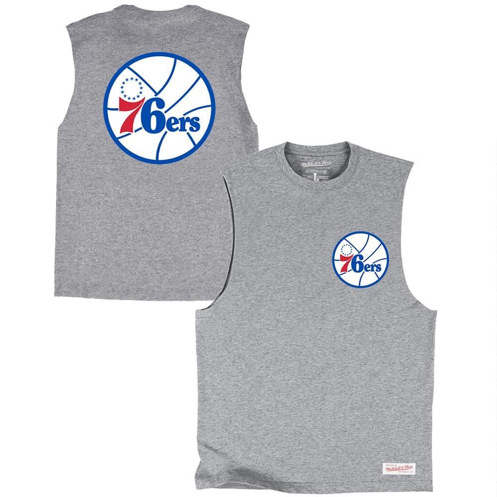 Mitchell And Ness T-Shirts Philadelphia 76ers Mitchell & Ness NBA Colour Pop Muscle T-Shirt - Grey