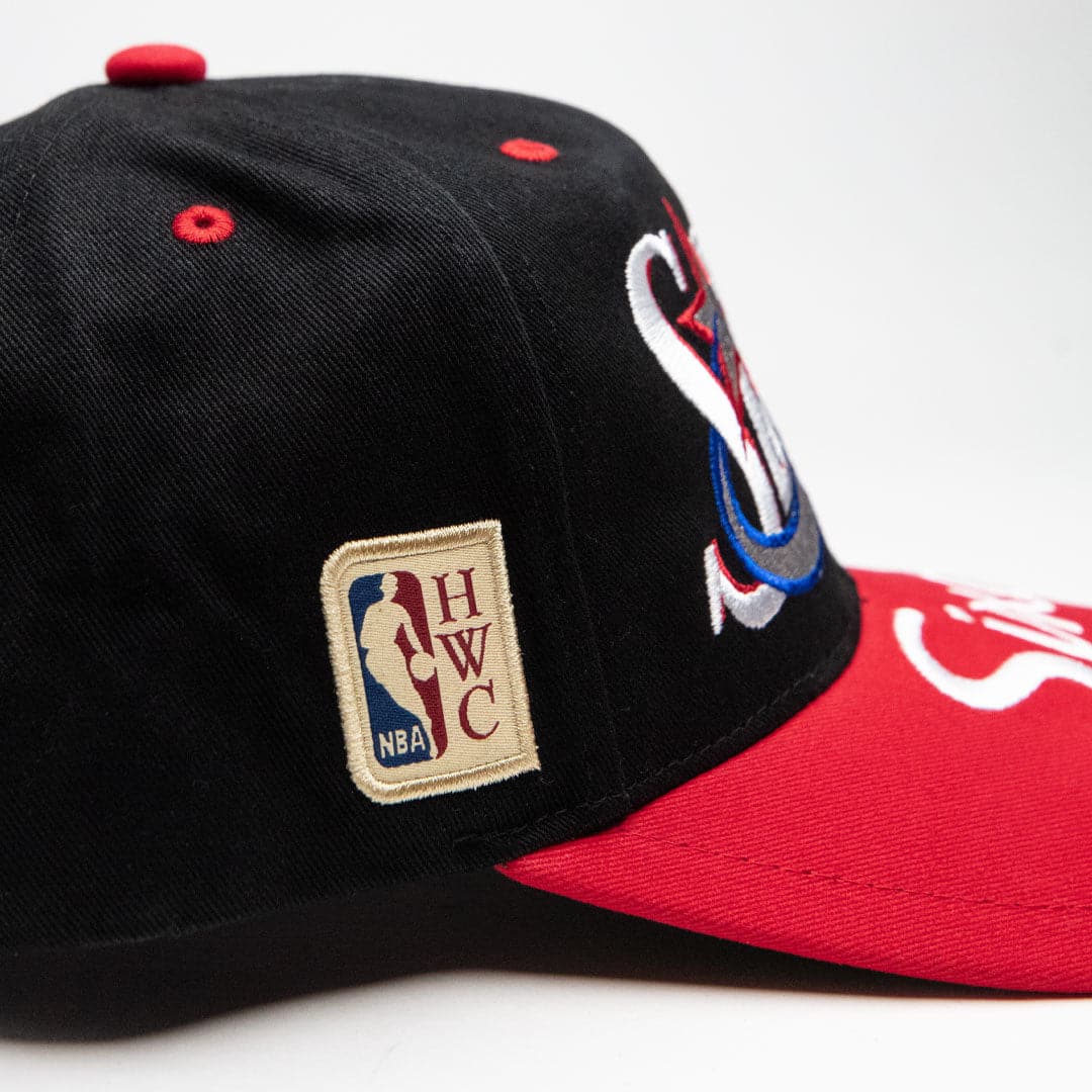 Mitchell And Ness Caps Philadelphia 76ers Mitchell & Ness NBA Double Up Deadstock Snapback Hat - Black