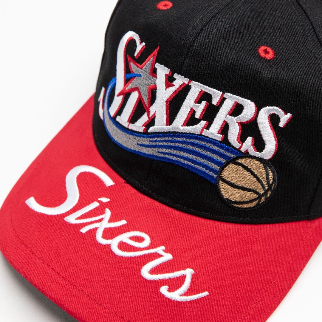 Mitchell And Ness Caps Philadelphia 76ers Mitchell & Ness NBA Double Up Deadstock Snapback Hat - Black