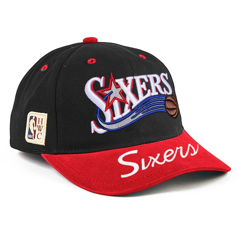 Mitchell And Ness Caps Philadelphia 76ers Mitchell & Ness NBA Double Up Deadstock Snapback Hat - Black