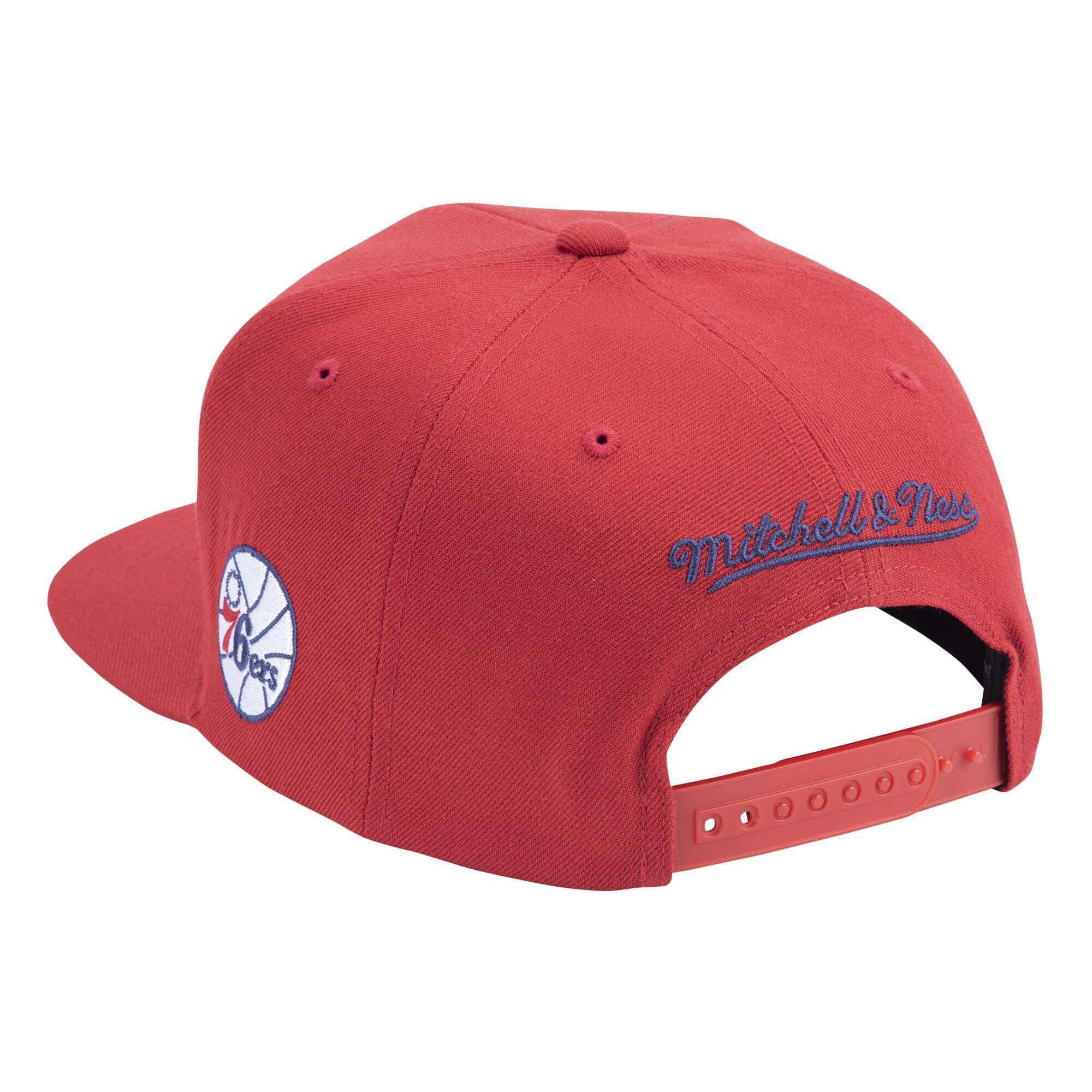 Mitchell And Ness Caps Philadelphia 76ers Mitchell & Ness NBA Faded Gothic Snapback Hat - Red
