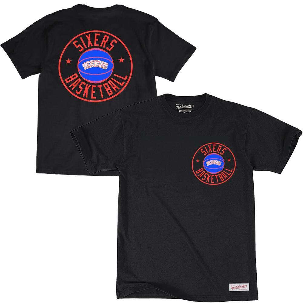 Mitchell And Ness T-Shirts Philadelphia 76ers Mitchell & Ness NBA Full Circle T-Shirt - Black
