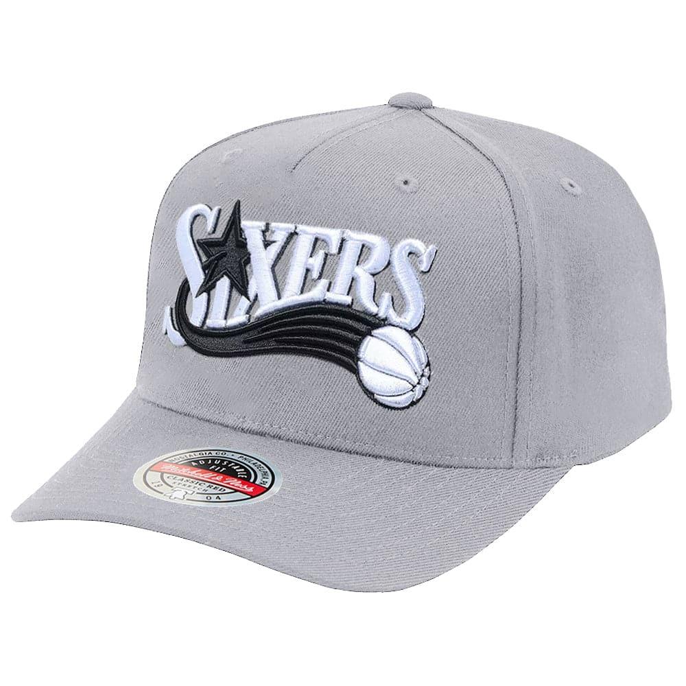 Mitchell And Ness Caps Philadelphia 76ers Mitchell & Ness NBA Greytones Classic Red Snapback Hat - Grey