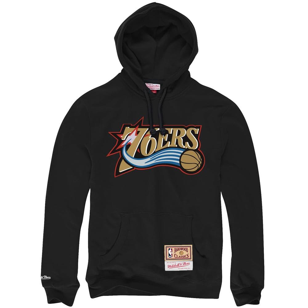 Mitchell And Ness Jumpers Philadelphia 76ers Mitchell & Ness NBA HWC Logo Hoodie Jumper - Black