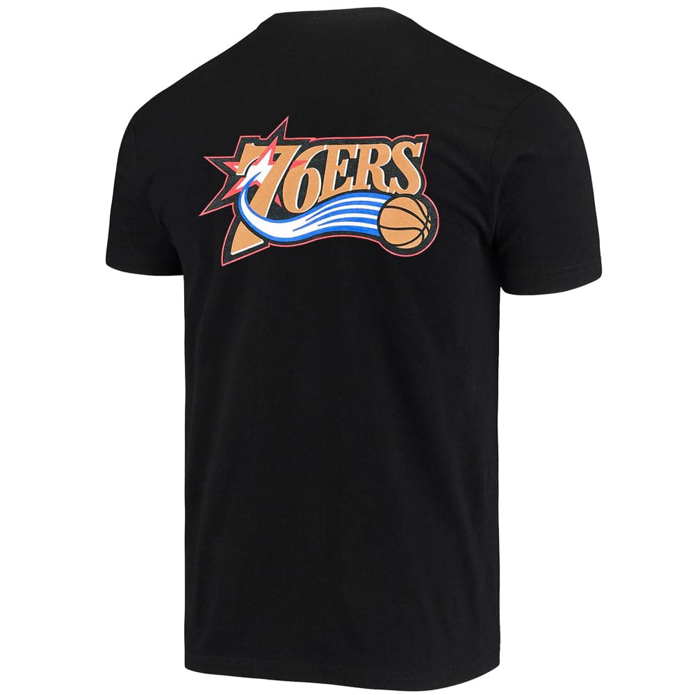 Mitchell And Ness T-Shirts Philadelphia 76ers Mitchell & Ness NBA HWC Retro Repeat T-Shirt - Black