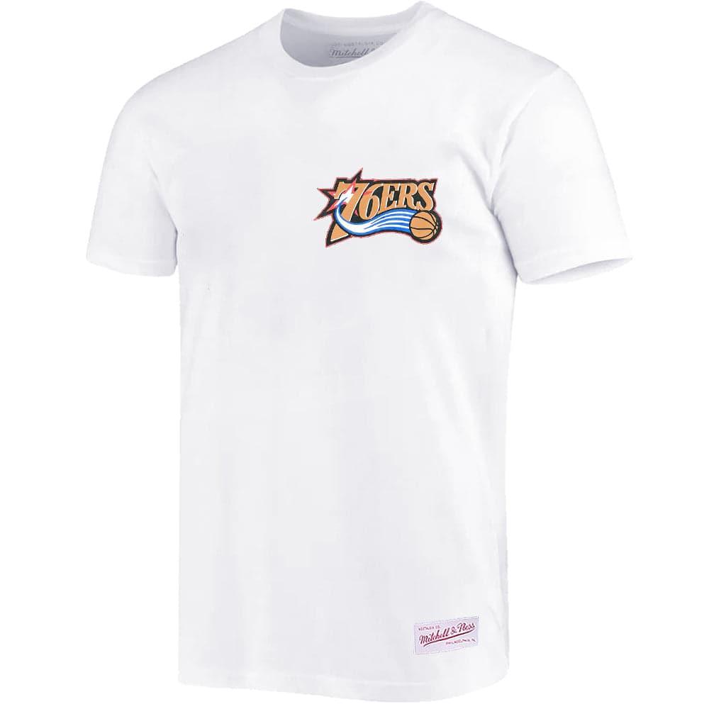 Mitchell And Ness T-Shirts Philadelphia 76ers Mitchell & Ness NBA HWC Retro Repeat T-Shirt - White