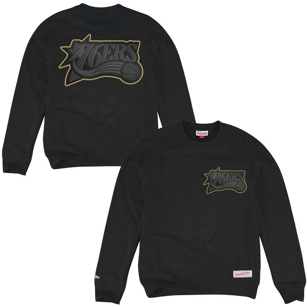 Mitchell And Ness Jumpers Philadelphia 76ers Mitchell & Ness NBA Presto Crew Jumper - Black
