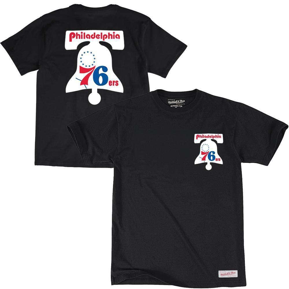 Mitchell And Ness T-Shirts Philadelphia 76ers Mitchell & Ness NBA Retro Repeat T-Shirt - Black