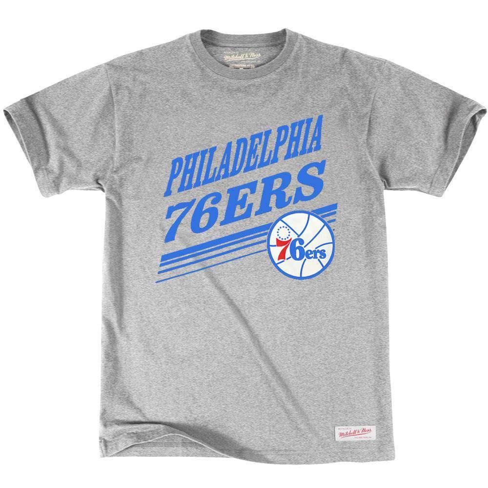 Mitchell And Ness T-Shirts Philadelphia 76ers Mitchell & Ness NBA Spin Move T-Shirt - Grey