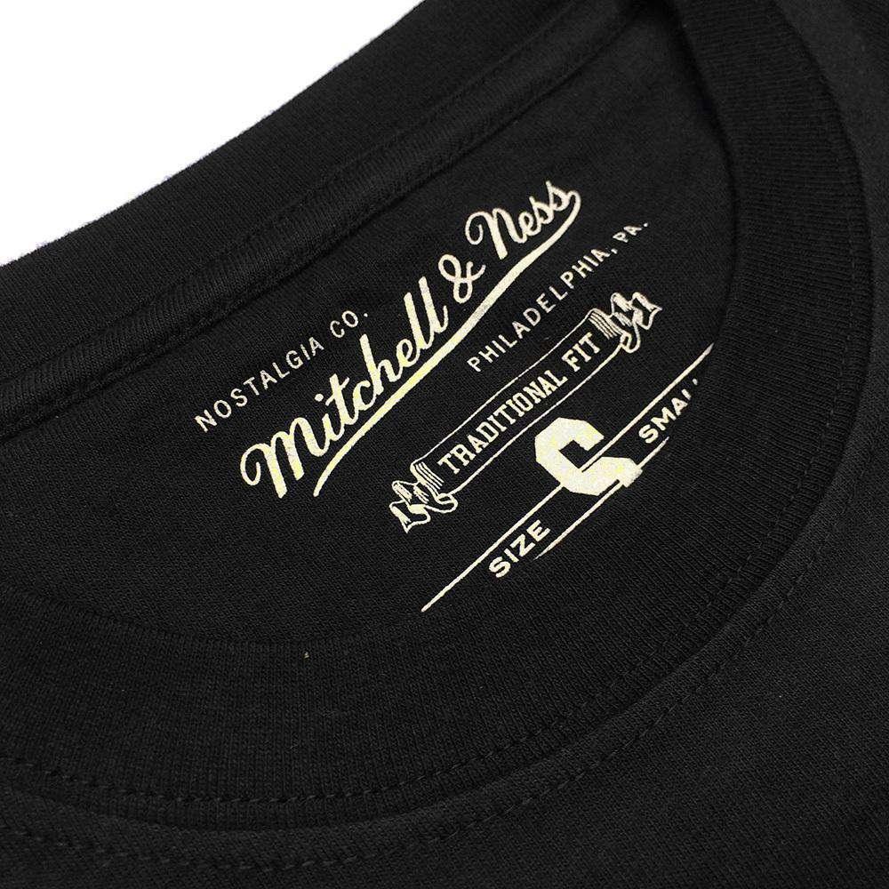 Mitchell And Ness Long Sleeve Tees S Philadelphia 76ers Mitchell & Ness NBA Stacked Long Sleeve T-Shirt - Black