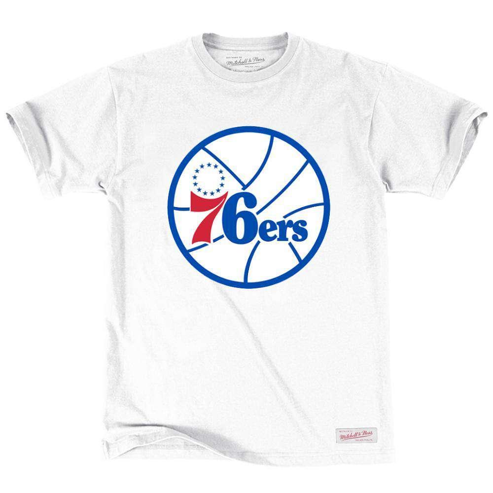 Mitchell And Ness T-Shirts Philadelphia 76ers Mitchell & Ness NBA Team Logo T-Shirt - White