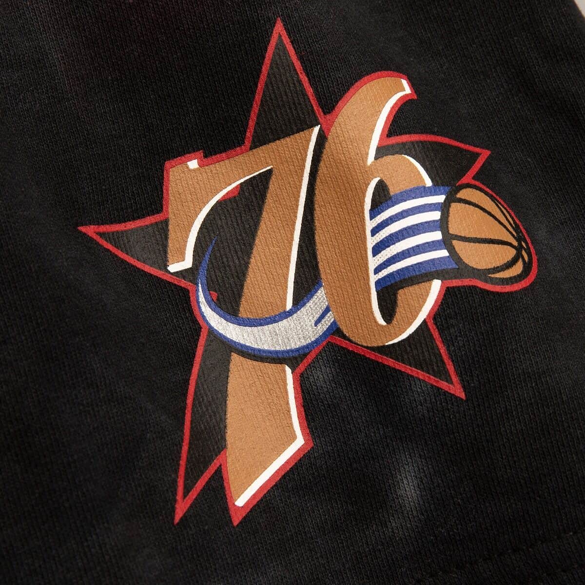 Mitchell And Ness Shorts Philadelphia 76ers Mitchell & Ness NBA Tie Dye Premium Terry Shorts - Red