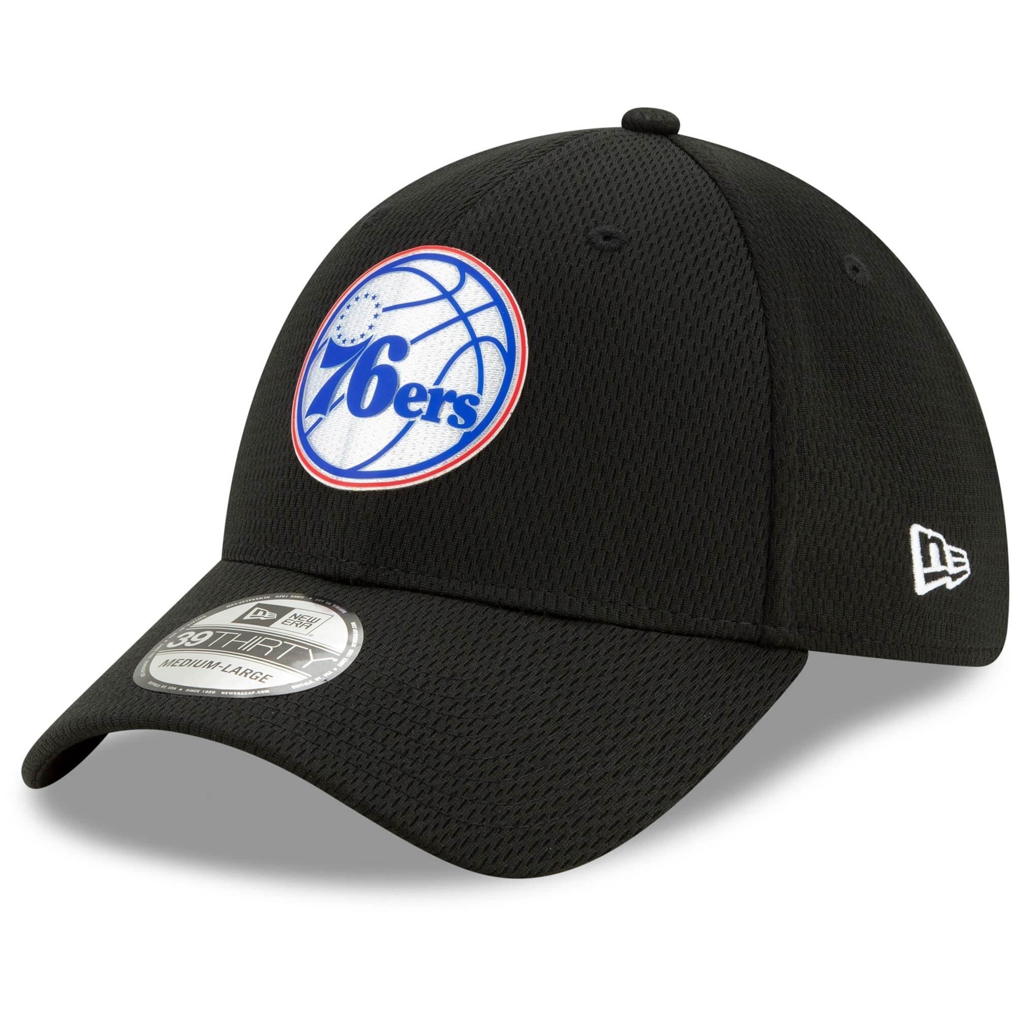 New Era Caps Philadelphia 76ers New Era NBA 2020 Back Half 39THIRTY Flex Fit Curve Hat - Black