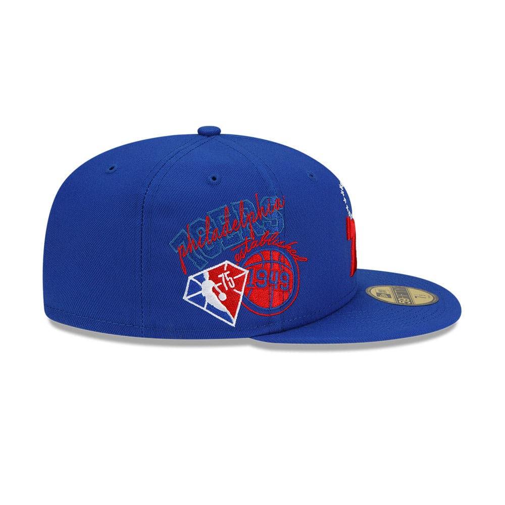 New Era Caps Philadelphia 76ers New Era NBA 21-22 Back Half 59FIFTY Fitted Hat - Blue