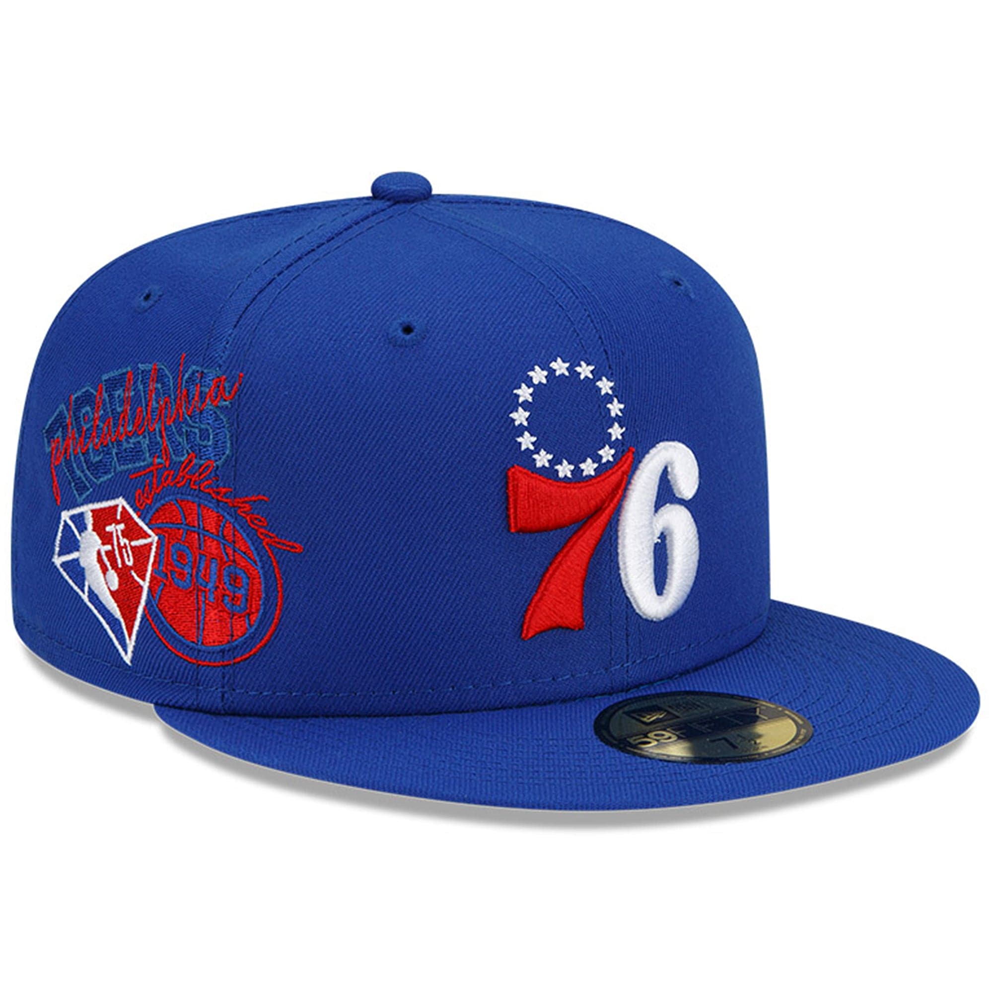 New Era Caps Philadelphia 76ers New Era NBA 21-22 Back Half 59FIFTY Fitted Hat - Blue