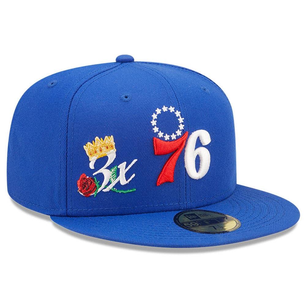 New Era Caps Philadelphia 76ers New Era NBA Crown Champs 59FIFTY Fitted Hat - Blue