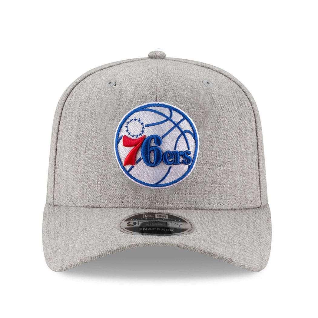 New Era Caps Philadelphia 76ers New Era NBA Heather Drop 9FIFTY Pre-Curved Snapback Hat