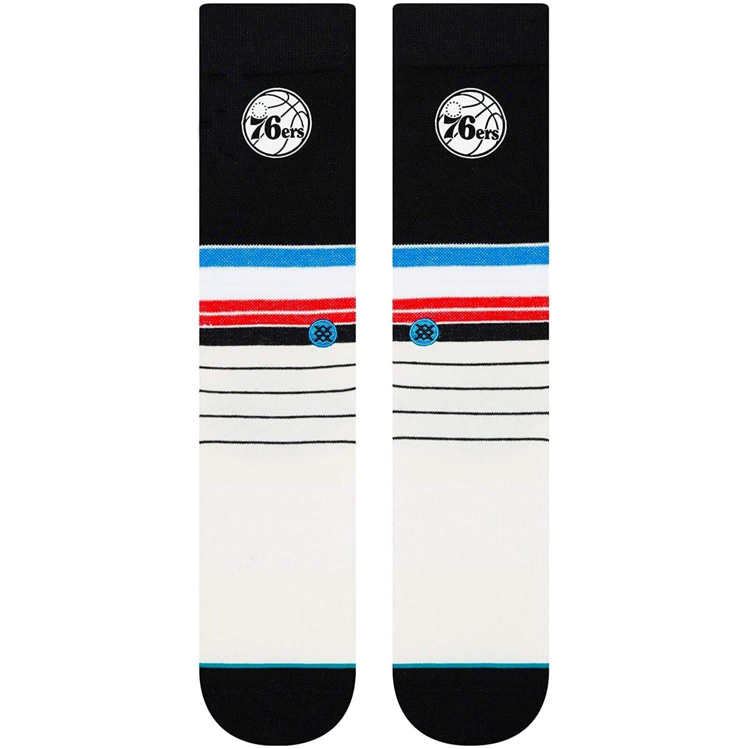 Stance Socks Philadelphia 76ers Stance NBA Baseline Crew Socks - Black