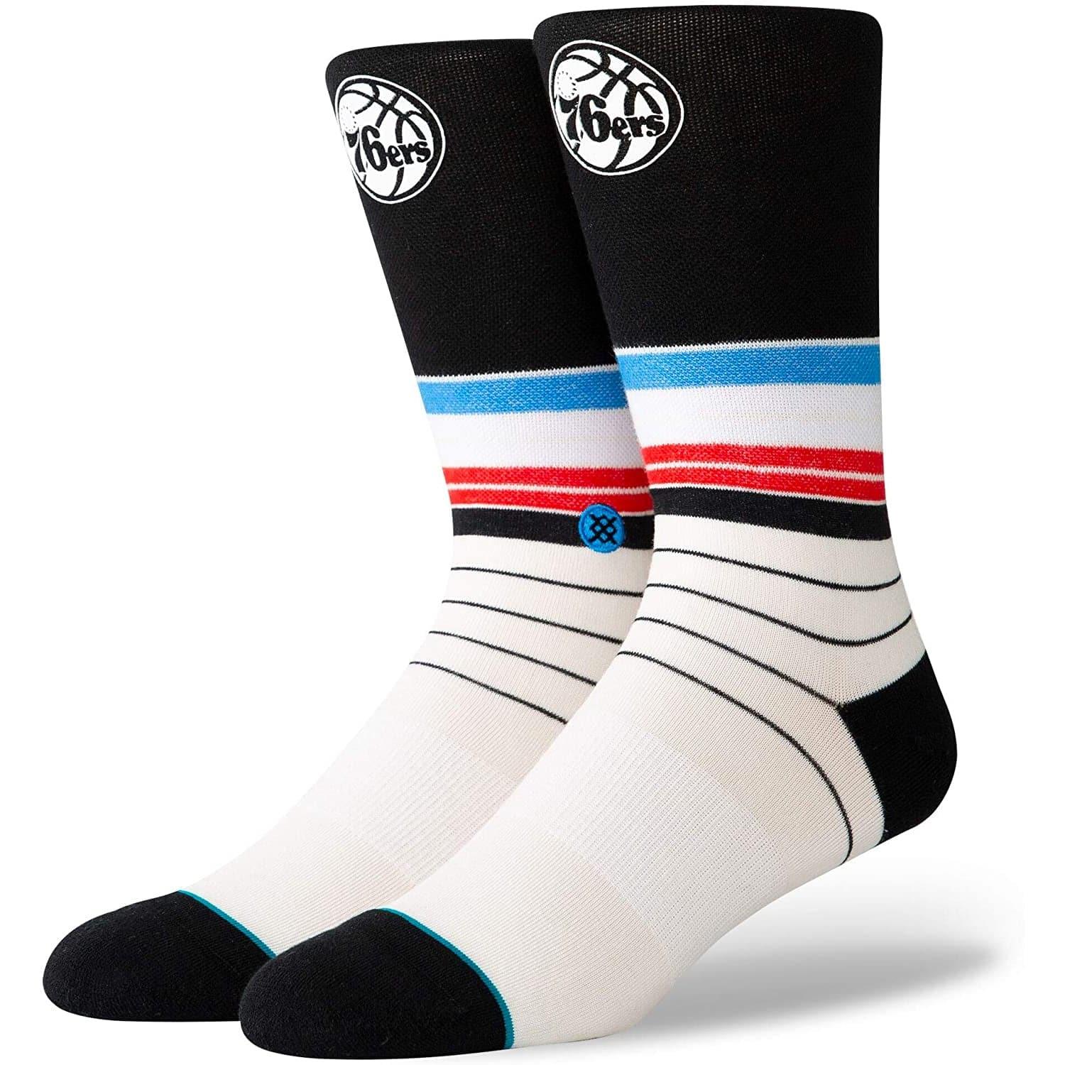 Stance Socks Philadelphia 76ers Stance NBA Baseline Crew Socks - Black