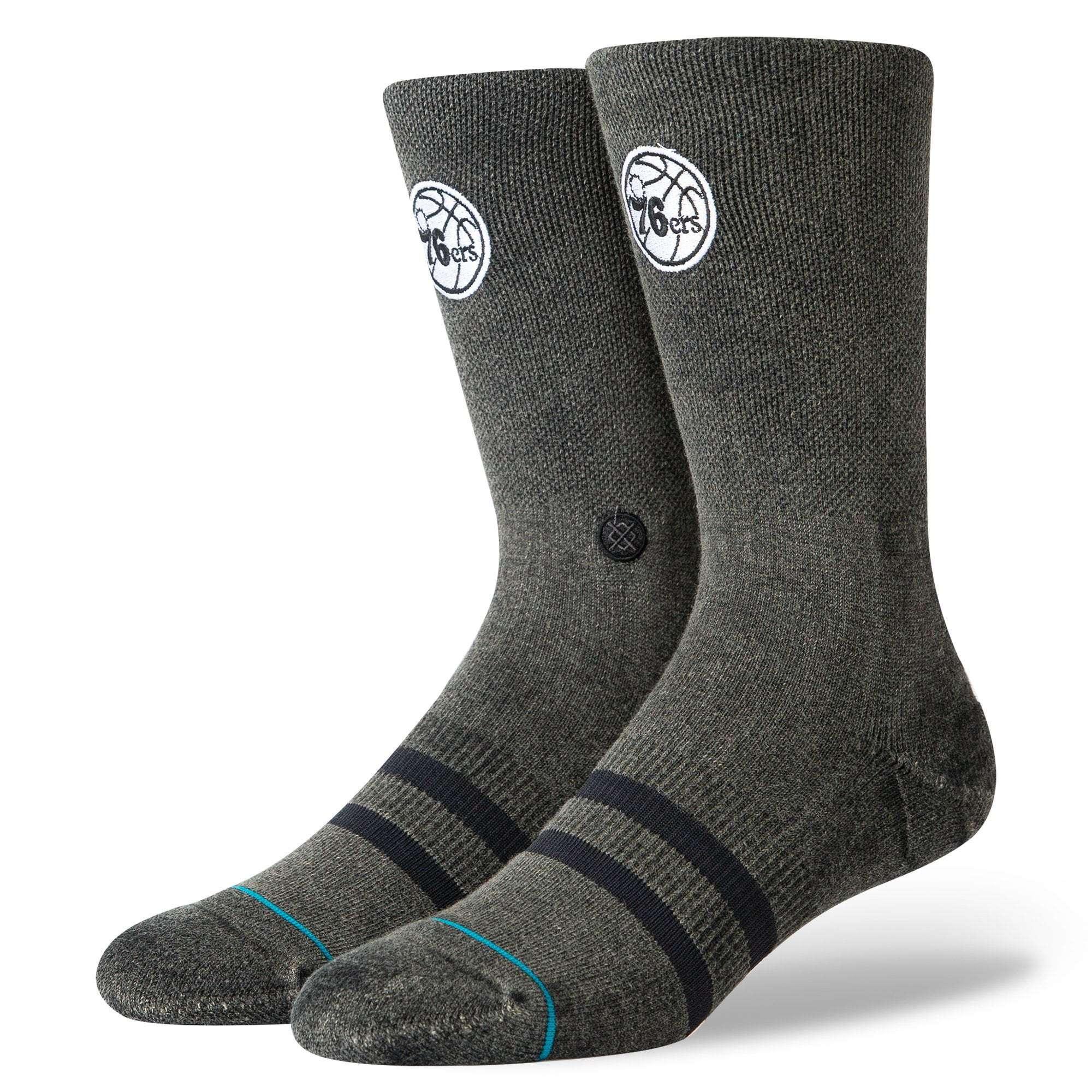 Stance Socks Philadelphia 76ers Stance NBA Blacktop Crew Socks - Black