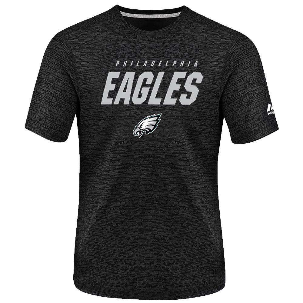 Majestic Athletic T-Shirts Philadelphia Eagles Majestic NFL Ultra Streak Performance T-Shirt - Black