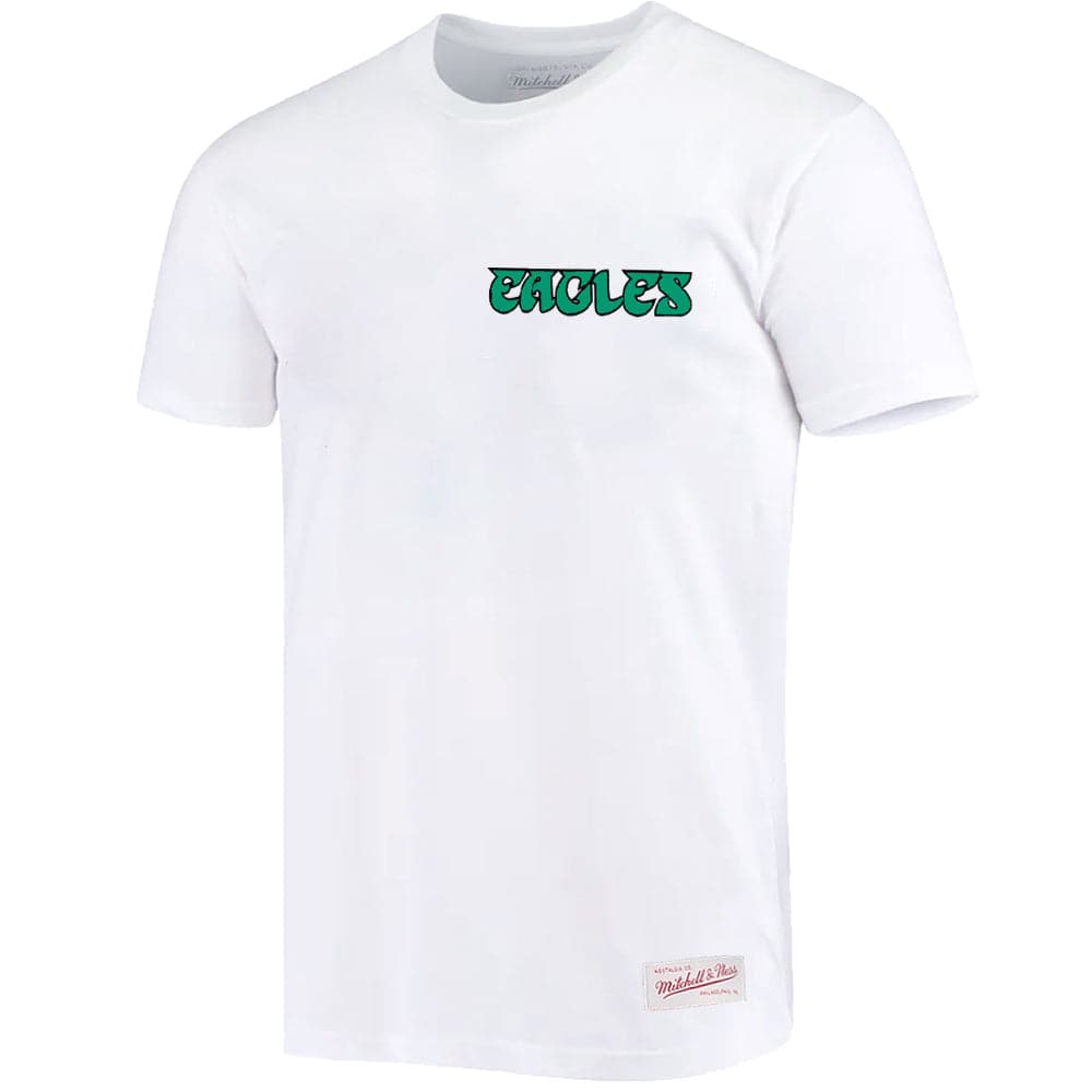 Mitchell And Ness T-Shirts Philadelphia Eagles Mitchell & Ness NFL Retro Repeat T-Shirt - White