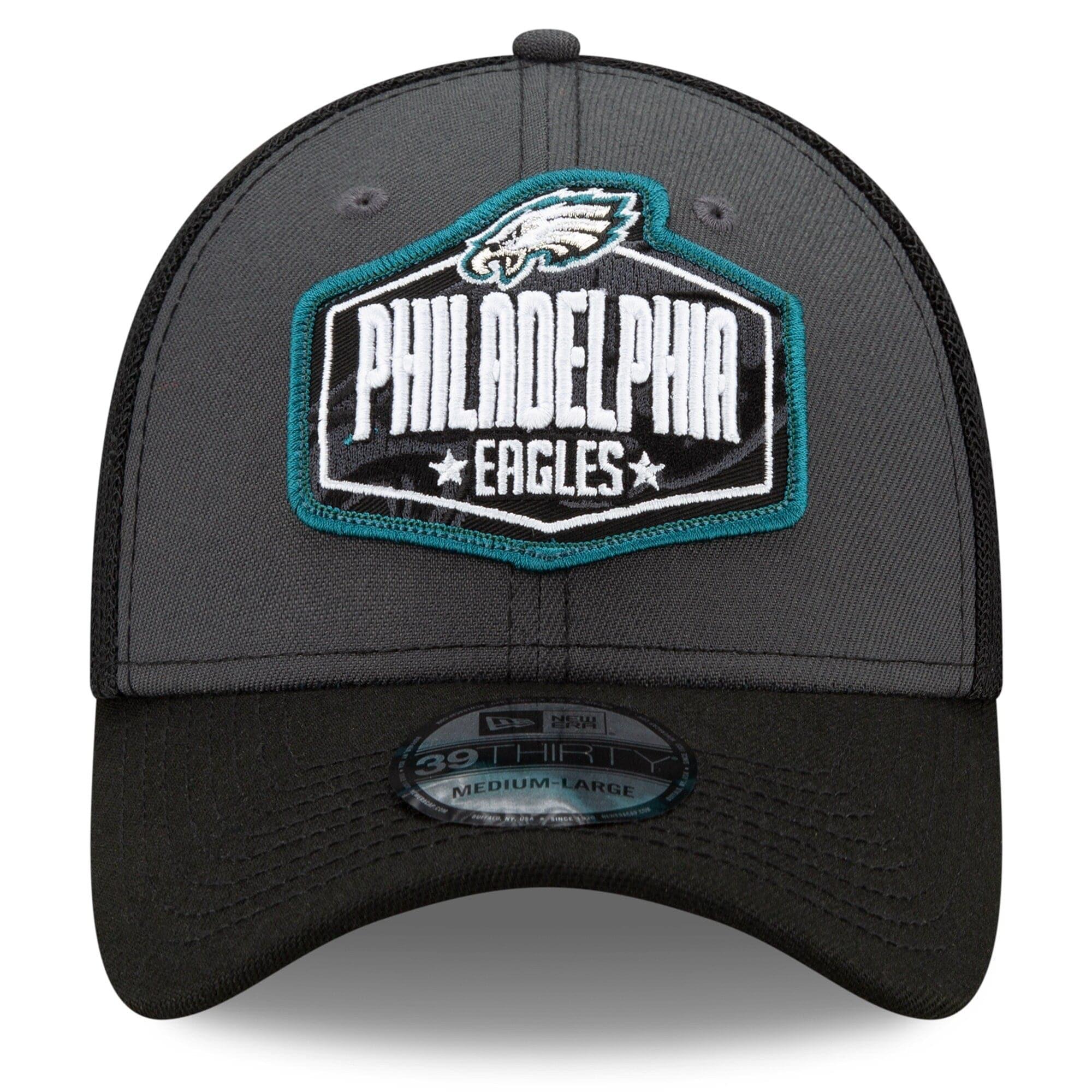 New Era Caps Philadelphia Eagles New Era 2021 NFL Draft 39THIRTY Flex Fit Curve Hat - Graphite