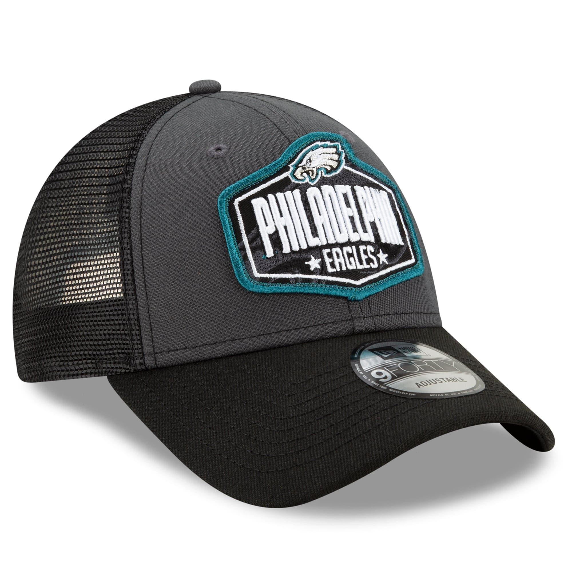 New Era Caps Philadelphia Eagles New Era 2021 NFL Draft 9FORTY Snapback Curve Hat - Graphite