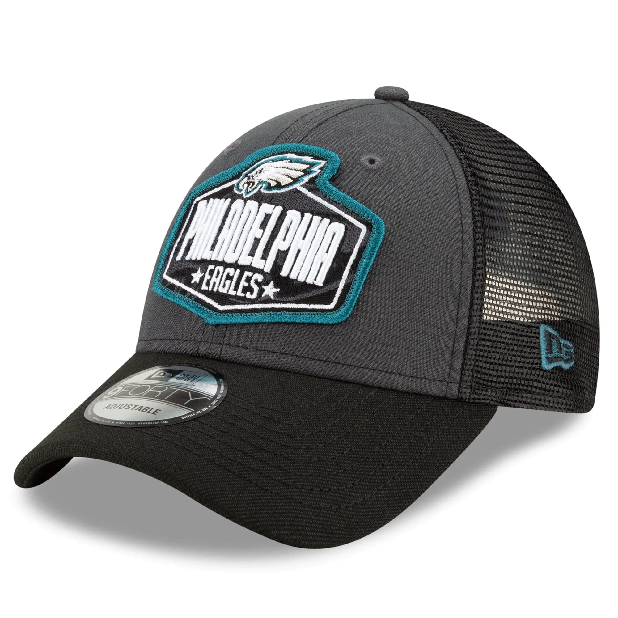 New Era Caps Philadelphia Eagles New Era 2021 NFL Draft 9FORTY Snapback Curve Hat - Graphite
