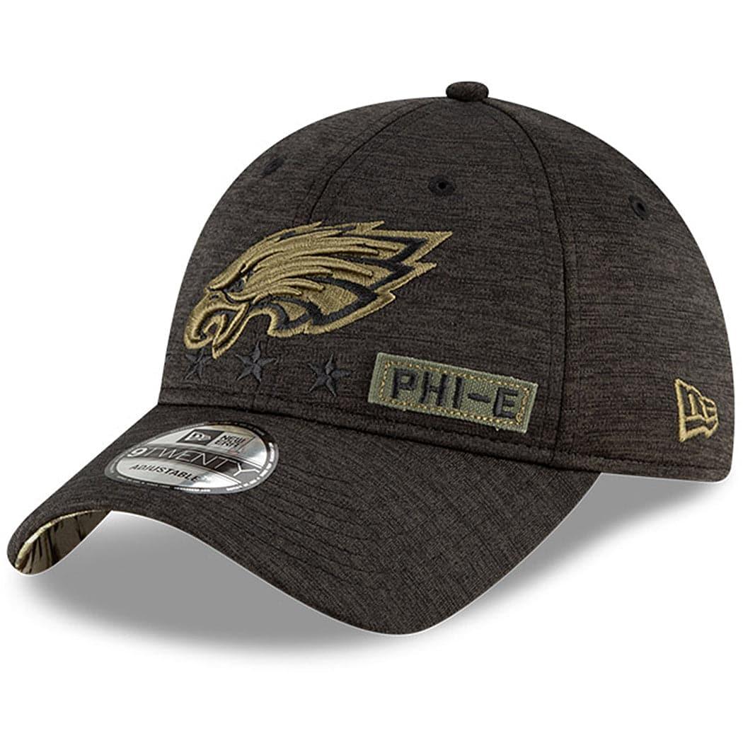 New Era Caps Philadelphia Eagles New Era NFL 2020 Salute To Service 9TWENTY Curve Hat - Black
