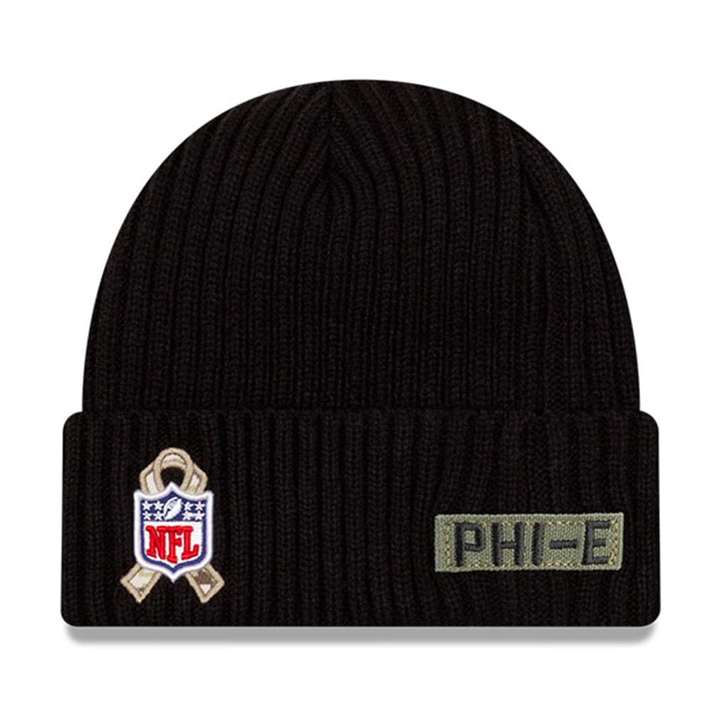 New Era Beanies Philadelphia Eagles New Era NFL 2020 Salute To Service Cuffed Knit Beanie - Black