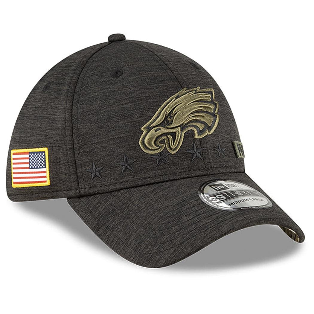 New Era Caps Philadelphia Eagles New Era NFL 2020 Sideline 39THIRTY Flex Fit Curve Hat - Black
