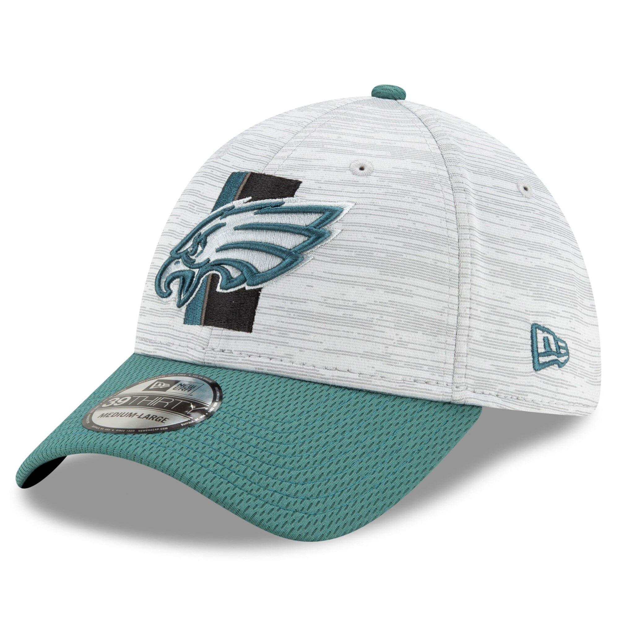 New Era Caps Philadelphia Eagles New Era NFL 2021 Training Camp 39THIRTY Flex Fit Curve Hat - Grey